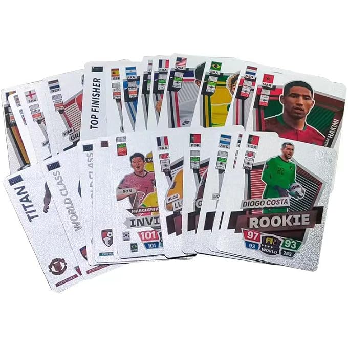 55 SHEETS FOOTBALL CARDS, WORLD CUP FOOTBALL CARDS, COLLECTIBLE AND SIMULATION TRADING CARDS FOR CHILDREN, TEENAGERS AND ADULTS